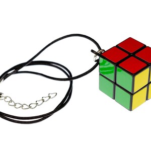Magic Cube Necklace Miniblings Speed Puzzle 2Er Leather Chord
