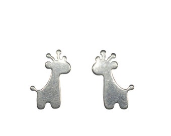 Giraffe Earrings Ear Studs Earstuds Miniblings Africa Stainless Steel Plain