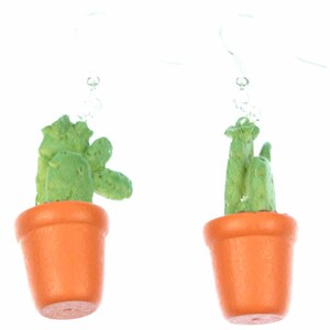 Cactus Cacti Pot Plant Earrings Miniblings Flowerpot Around 3D Clay