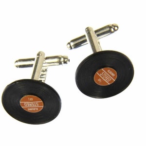 Record Records Cuff Links Cufflinks Miniblings + Box Vinyl LP DJ Music Red