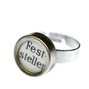 Anillo con candado para máquina de escribir Miniblings Vintage Upcycling blanco