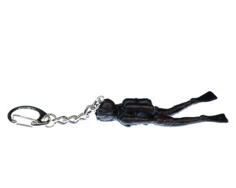 Diver Key Ring Chain Miniblings Skuba Diving Scuba Black