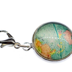 Cabochon Charm Globus Weltkarte Welt Miniblings Anhänger Charms Armband All Blau