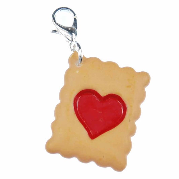 Shortbread Heart Charm Pendant Miniblings Biscuit Cookies Sweet Sweets Cookie