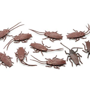 10pcs Cockroach Figure Miniblings Cockroaches Insects Halloween Brown