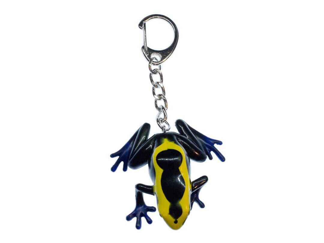 Frog Key Ring Chain Miniblings Frogs Black Yellow Etsy