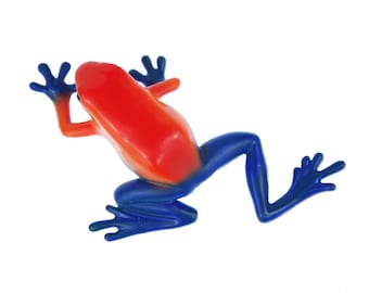 Poisoned Frog Brooch Pin Badge Button Blue Orange Rainforest