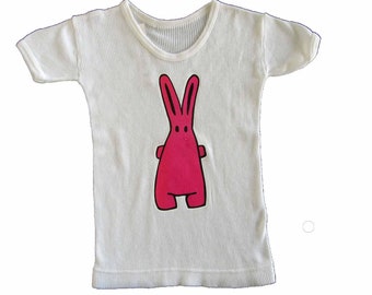 Baby Child Children Tshirt Rippshirt Rib Kalle Fux Crafted Short Sleeve Shirt T-Shirt Bunny Rabbit Hare 74