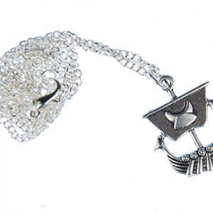 Viking Sailing Ship Necklace Boat Miniblings 45Cm Silver Pirates Pirate
