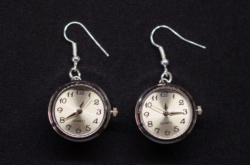 Real Watch Earrings Miniblings Clock Wristwatch Time Etsy