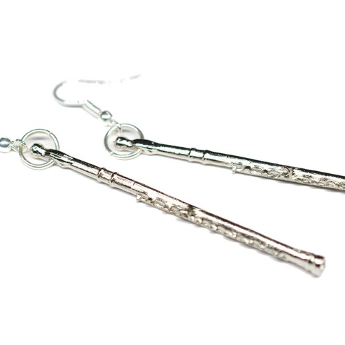 Transverse Flute Earrings Miniblings Music Box Silver Plated Etsy
