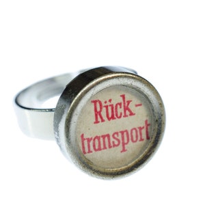 Llavero de transporte de retorno, llave de máquina de escribir vintage, Miniblings upcycling rojo