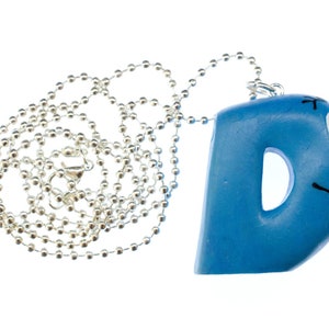 D collier Barbapapa 80cm Miniblings pendentif lettre initiale ABC Barbamama Bleu
