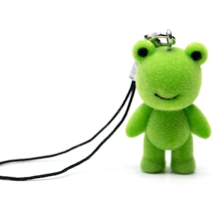 Frosch Flock Handyanhänger Miniblings Handyschmuck Kröte Frösche grün beflockt