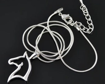 Collier chaîne tête de cheval Miniblings tête de cheval animal soins d'équitation contour du cheval