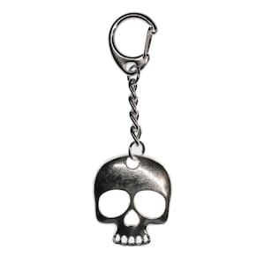 Skull Key Ring Chain Keychain Miniblings Halloween Gothic Silver