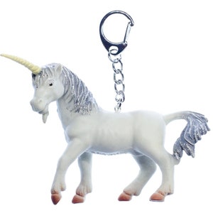 Unicorn Key Ring Chain Miniblings Horse Pony Fairy Tale Animal White Glitter