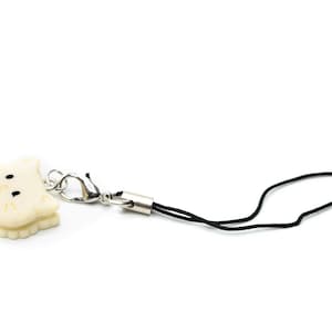 Cat head cookie cell phone pendant Miniblings cat cats cookies light yellow