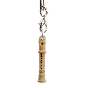 Flute Mobile Cell Phone Charm Pendant Whistle Pipe Music Wooden Instrument