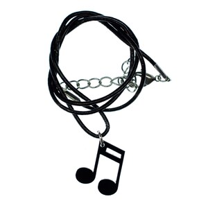 Notes Necklace Miniblings Music Semiquaver Sixteenth Acrylic Leather