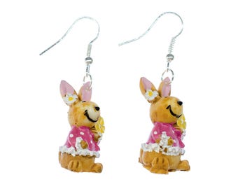 Pendientes de conejito, Pendientes de conejito, Miniblings, Pascua, Conejito, Conejo, Conejito de Pascua, ROSA
