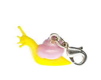 Snail Slug Charm Pendant Zipper Pull Bracelet Wristlet Miniblings Yellow