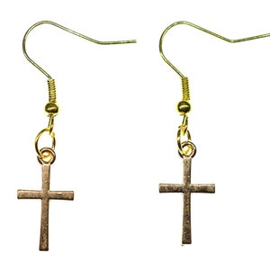 Cross Earrings Miniblings Earring Hanger Gothic Punk Crosses Crucifix Gold
