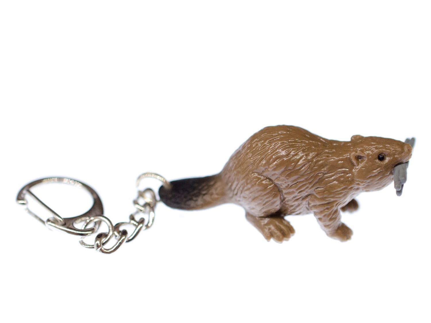 Beaver Key Ring Chain Miniblings Mammal Rodent Canada Brown 55mm