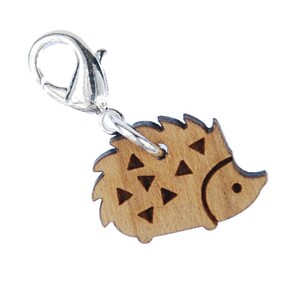 Hedgehog Charm Pendant Zipper Pull Miniblings Garden Wildlife Autumn Wood