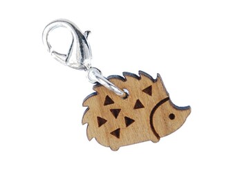 Hedgehog Charm Pendant Zipper Pull Miniblings Garden Wildlife Autumn Wood