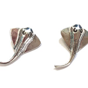 Ray earrings Miniblings studs earrings diving fish mantaray silver