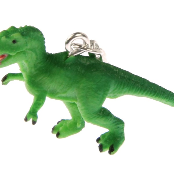 Dino Charm Pendant Tyrannosaurus Rex Miniblings Green Dinosaur T-Rex Rubber