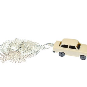 Trabi Necklace Trabant GDR DDR Vintage Retro Car Silver Plated Miniblings Beige