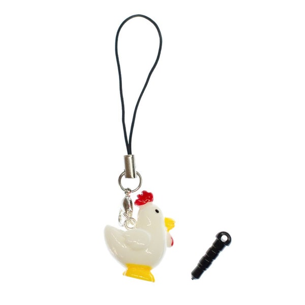 Chicken Hen Mobile Cell Phone Charm Pendant Easter Miniblings Accessoires Cock