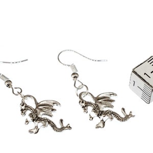 Dragon Boucles d'oreille 2cmfantastique conte mythique creature fee metal dragon image 4