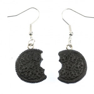 Dark Bite Earrings Miniblings Biscuit Cookie Biscuits Filling
