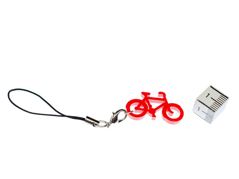 Wheel Bike Mobile Phone Charm Pendant Miniblings Cycling Red Bicycle Bicycles LC