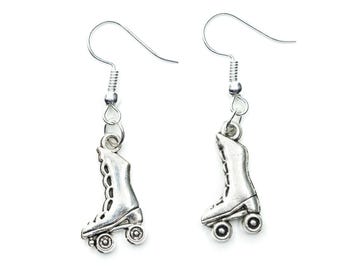 Skate Boots Earrings Miniblings Roller Skates High Silver