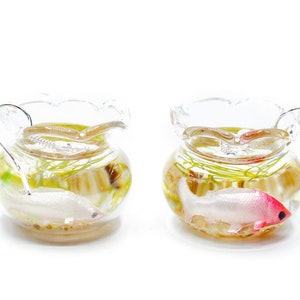Goldfish glass earrings Miniblings goldfish fish aquarium wavy border