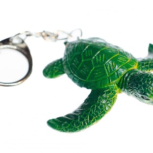 Turtle Key Ring Chain Miniblings Green Sea Tortoise Animal Ocean