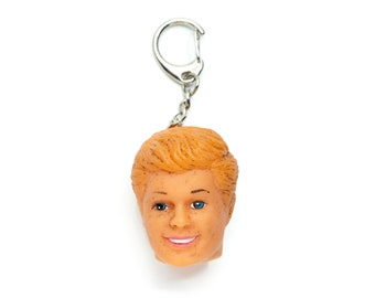 Head Key Ring Key Chain Miniblings Rubber Body Parts Human Men Doll Readhead