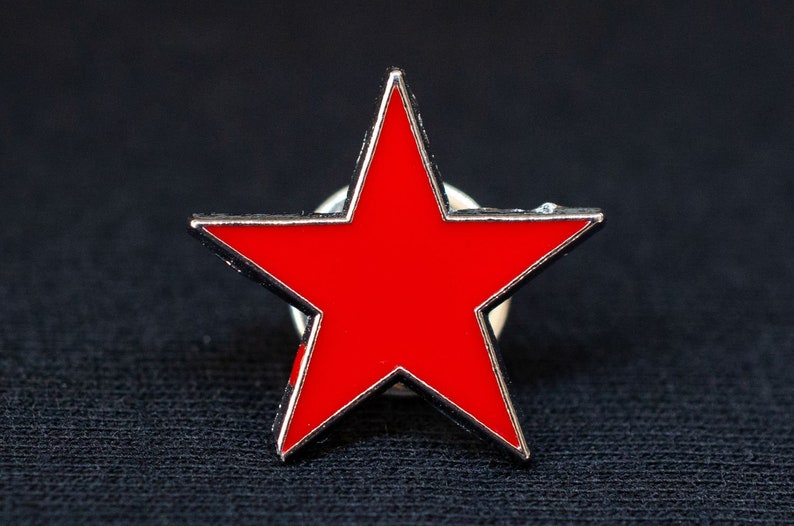 Star Brooch Pin Miniblings Button Pins Lapel Enamel Enamelled Che Kuba Red