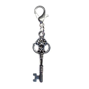 Key Charm Pendant Zipper Pull Treasure Miniblings Secret Decorated Silver