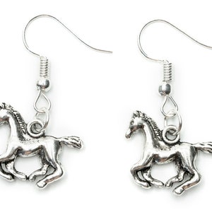 Horse earrings Miniblings pendant mount riding pony silver