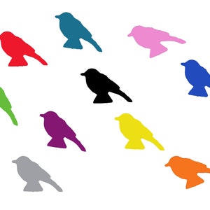 10X Patch Hotfix Iron On Motif Miniblings 30mm Velvety Flock Film Sparrow Bird