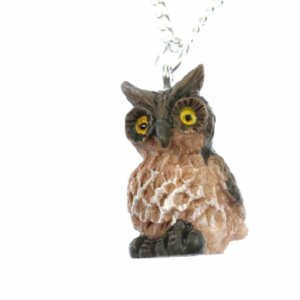 Owl Necklace Miniblings 45Cm Owls Eulen Vogel Bird Brown