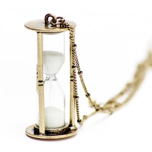 Hourglass Necklace Miniblings 5Cm Running With Sand Clock Egg Timer 80Cm Bronze