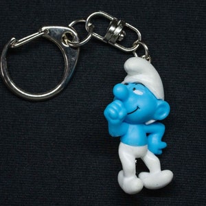 Hefti Smurf keychain Miniblings pendant key ring heart tattoo