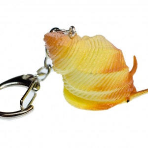 Water Snail Key Ring Chain Miniblings Screw Seafood Shell Animal Yellow