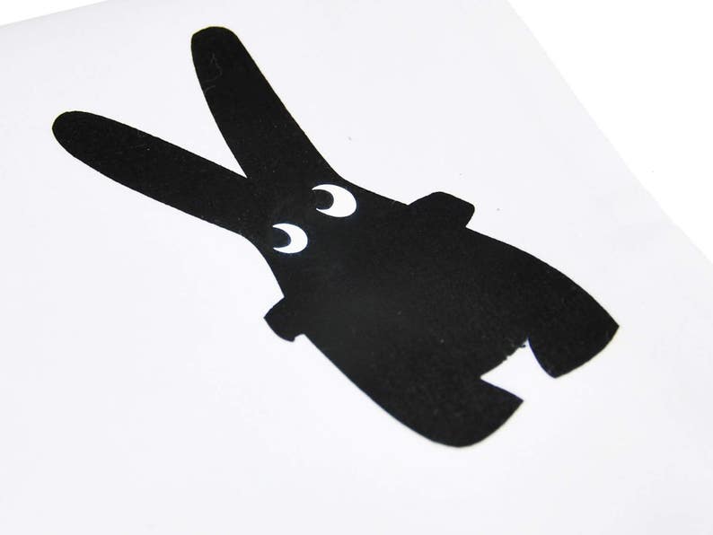 Cotton Carrier Bag Jute Bag Shopper Miniblings Bunny Black Diagonally Easter